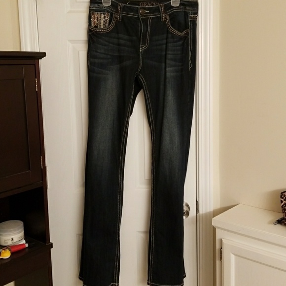 Grace in LA bling bootcut jeans - Picture 2 of 4